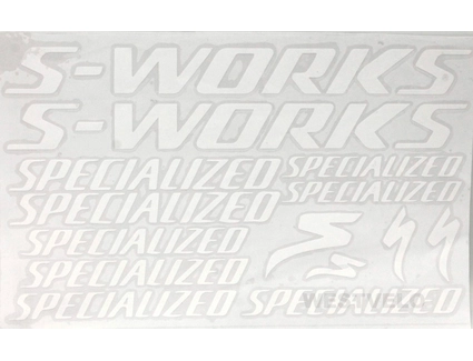 Наклейки SPECIALIZED білий фон, білі