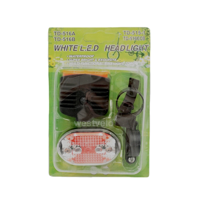 Фара + мигалка на батарейках (TD-515-1) фото westvelo.com