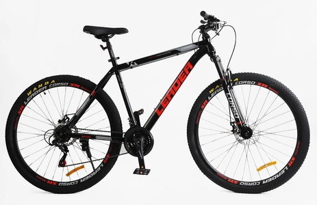 Велосипед 29 ST Corso «LEADER» LD-62300 сталь 21", (к-т SHIMANO) чорно-червоний