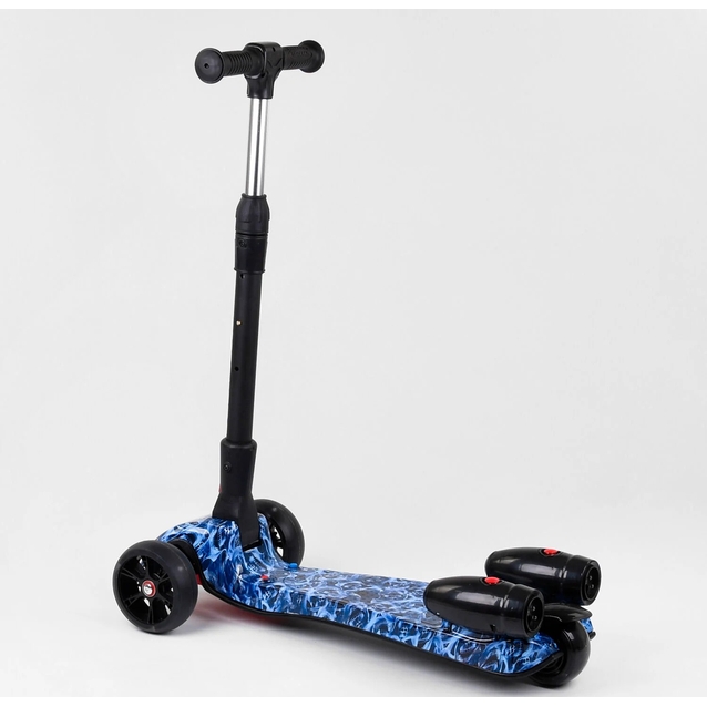Самокат дитячий 3-х колісний, Best Scooter «MAXI» 46189 синій, колеса PU Ø120mm/40mm, парогенератором, МУЗИКА, ТУРБІНИ фото westvelo.com
