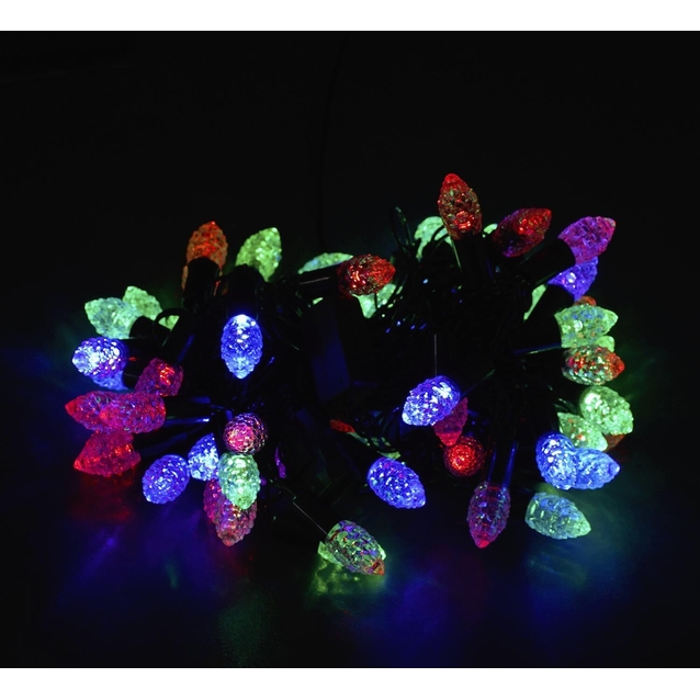 Гірлянда 8 м, 60 лампочок, прозорі шишки, трикольорова, живлення 220V, подовжувач (С 54308) фото westvelo.com