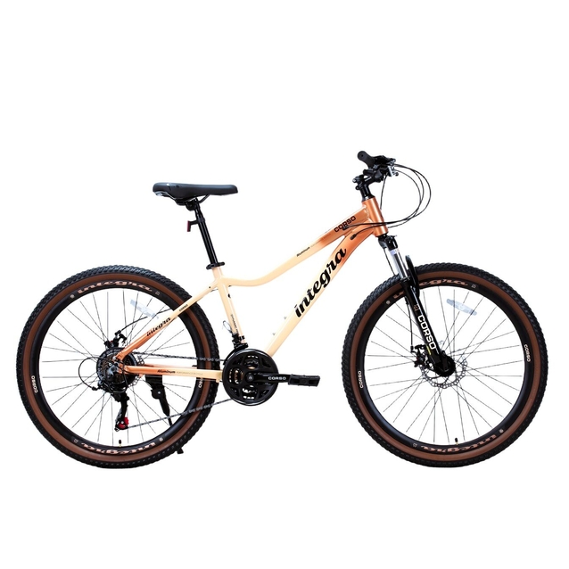 Велосипед 26 AL Corso «INTEGRA» NG-26419 алюміній 15", (к-т SHIMANO) бежево-помаранчевий фото westvelo.com