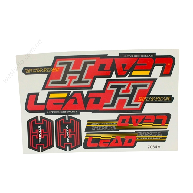 Наклейки HONDA LEAD червоні, 7064A (26х17) фото westvelo.com