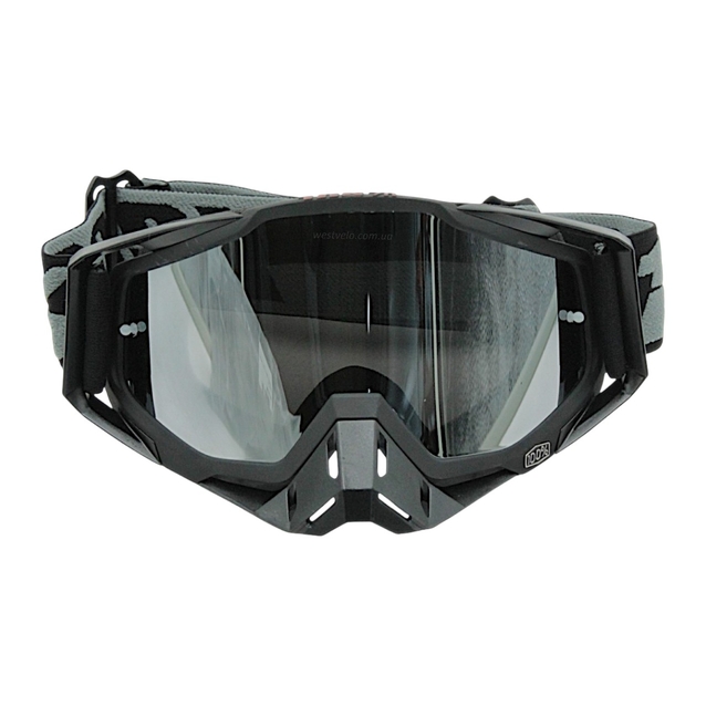 Мото окуляри Кросс-ендуро 100% 109-1-94, чорні, дзеркальний візор (class B) фото westvelo.com