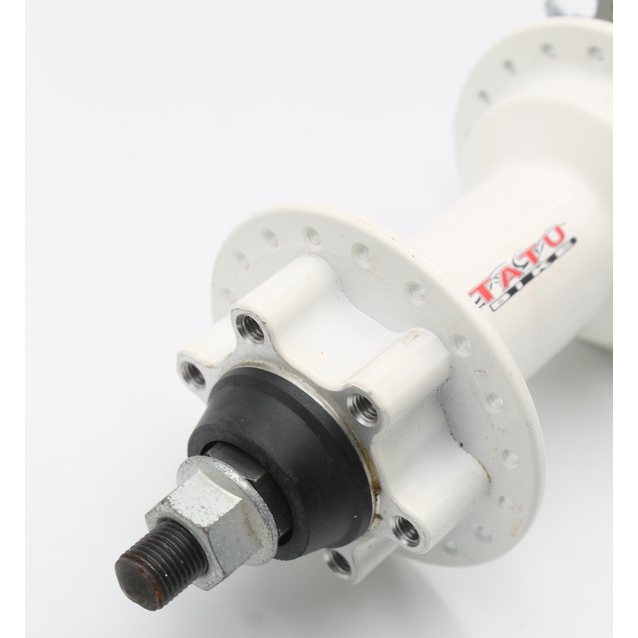 Втулка задня, (AL) TATU-BIKE, SINGLE SPEED (16T), під вісь 10мм, диск гальма 6 болтів, віночки, гайка, біла(14Gx36H) фото westvelo.com