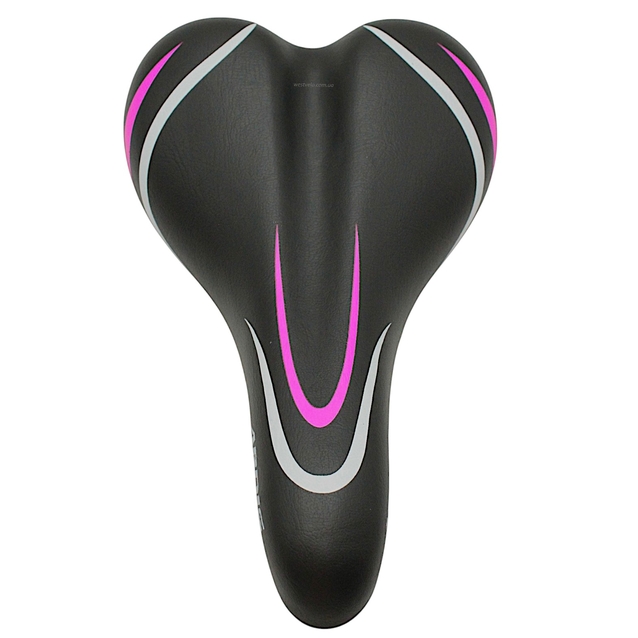 Сідло мтв ARDIS № 954, чорне з рожевою смужкою (245х140) фото westvelo.com