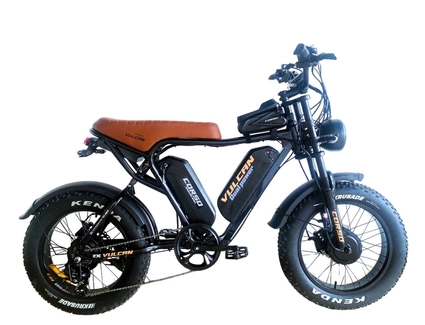 Електрофетбайк 20 ST Corso «VULCAN» L-89127-316 сталь, двигун 2х1000W, акумулятор 2х48V 18Ah літієвий, (к-т SHIMANO) чорно-коричневий