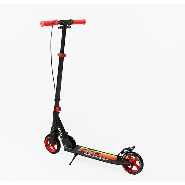 Самокат дитячий 2-х колісний, PU Best Scooter «RIO» R-80960 червоний, Ø145mm, передній амортизатор, AL гальмо фото westvelo.com