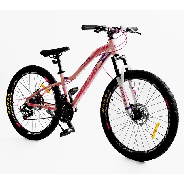 Велосипед 26 AL Corso «MERCURY» MR-26708 алюміній 13", (к-т SHIMANO) світло-рожевий фото westvelo.com