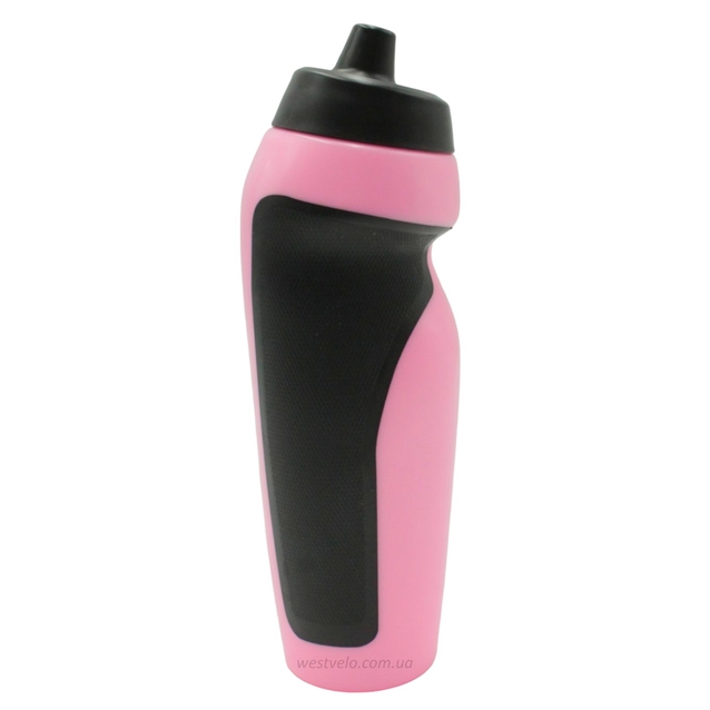 Фляга 650 ml харч.пластик, рожева з чорними вставками фото westvelo.com