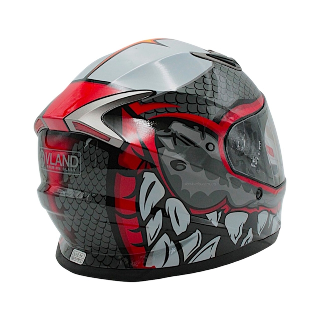 Мото шолом, закритий (L 59-60) VLAND M62-Dino, інтеграл, червоний, глянцевий фото westvelo.com