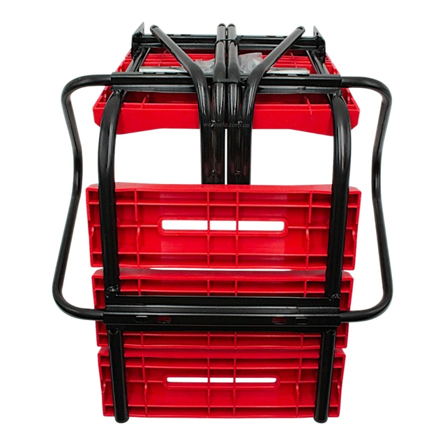 Крісло дитяче метал. на зад. багажник, "Лавочка" посилене, червоне фото westvelo.com