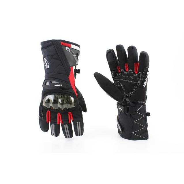Мото рукавиці (XL) VEMAR (WP 04) (утеплені) чорно-червоні фото westvelo.com