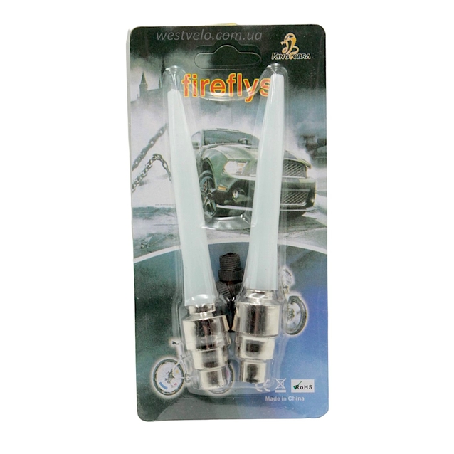 Мигалка-ковпачок на ніпель колеса на батарейці "fire flys" фото westvelo.com