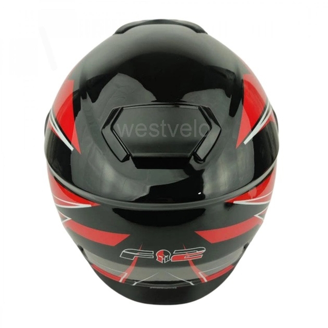 Мото шолом, закритий (S 55-56) F2 M65 чорно-червоний, глянець фото westvelo.com