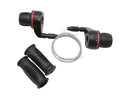 Грипшифт 3+7 шв. пластик, чорно-червоний китай