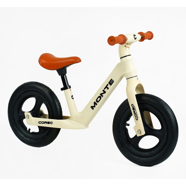 Велобіг 12 Corso надувні колеса, нейлонова рама «MONTE» SQ-06984 бежевий