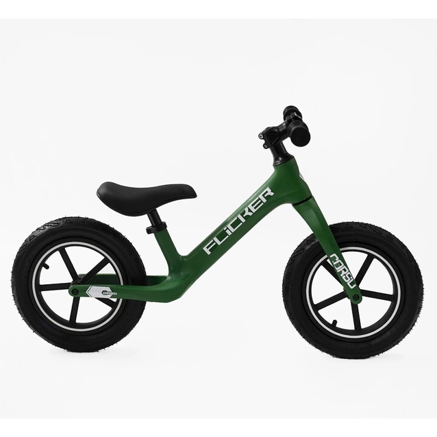 Велобіг 12 Corso надувні колеса, нейлонова рама «FLICKER»  FL-0228-76 зелений фото westvelo.com