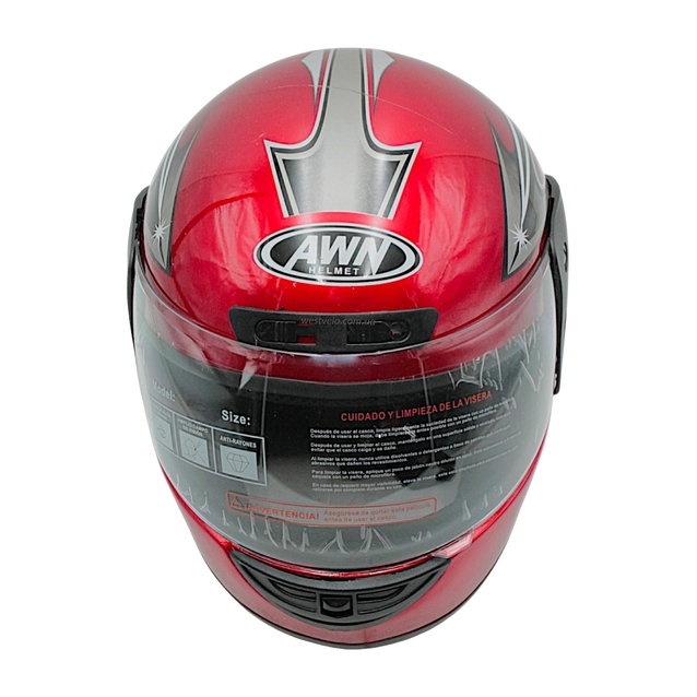 Мото шолом, закритий (L) AWN Helmet "109" червоний глянцевий фото westvelo.com