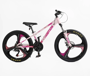 Велосипед 24 AL Corso «EVOLUTION» EV-24101 алюміній 11", (к-т SHIMANO) рожевий