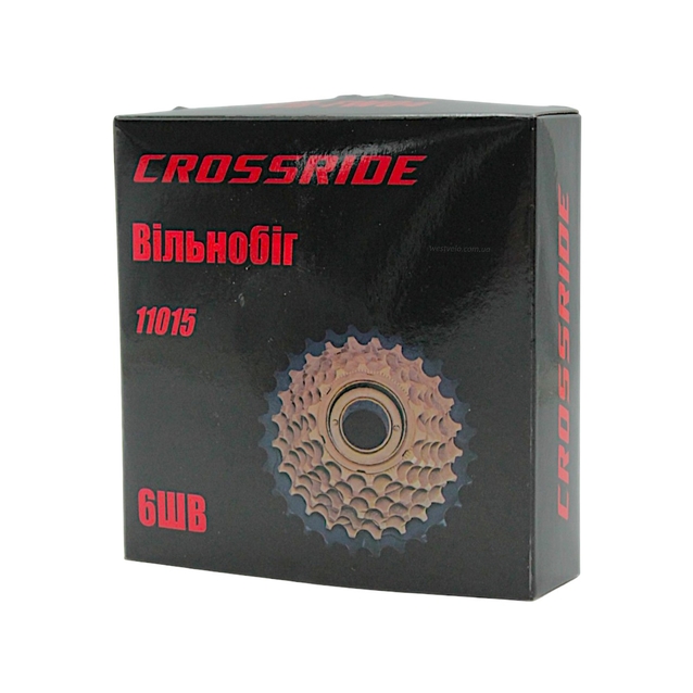 Зірка задня різьбова 6-рик CROSSRIDE CR-FW04 чорно-коричнева (14-28T) фото westvelo.com