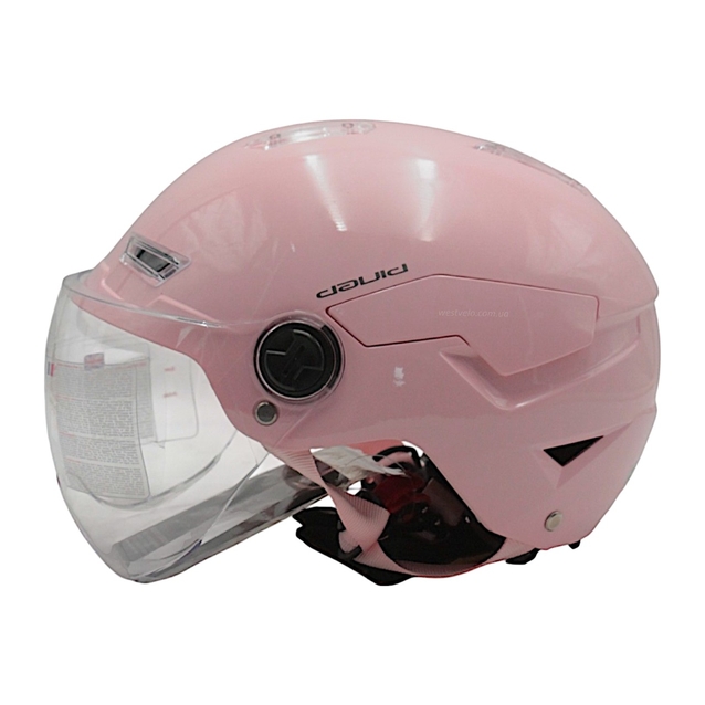 Мото шолом, відкритий (S-M) "DAVID" D316, рожевий глянцевий (ABS) фото westvelo.com