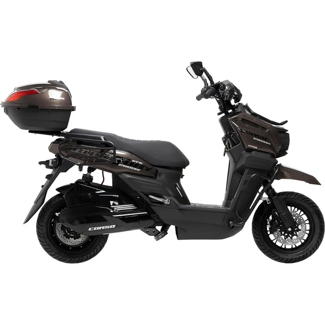 Електроскутер Corso «BLACKFURY» BF-178095, двигун 2800W, акумулятор 72V/40Ah літій-залізо-фосфатний, коричневий, колеса 12" фото westvelo.com