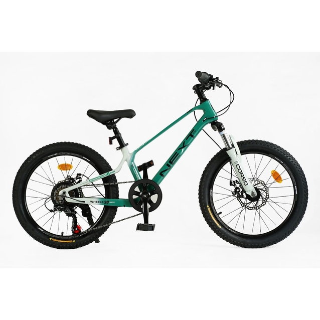 Велосипед 20 MG Corso «NEXT» NX-20426 магній 11.5", (к-т SHIMANO) м'ятно-білий фото westvelo.com