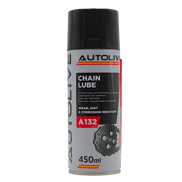 Мастило "CHAIN LUBE" для ланцюгів AUTOLIVE напівсинтетичне (аерозоль) 450мл. Мото-вело. фото westvelo.com