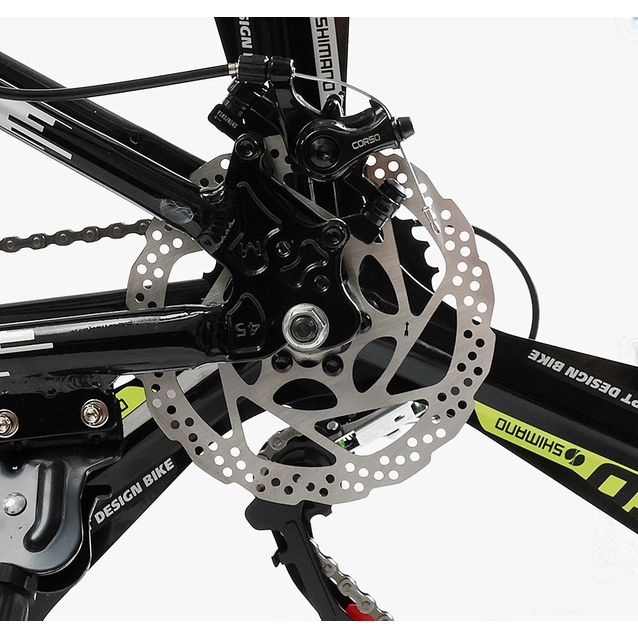 Велосипед 26 AL Corso «EVOLUTION» EV-26470 алюміній 13", (к-т SHIMANO) чорно-сіро-жовтий фото westvelo.com