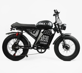 Електрофетбайк 20 ST Corso «DEX-73» DX-22530 сталь, двигун 1200W, акумулятор 48V23Ah літієвий, (к-т SHIMANO) чорний