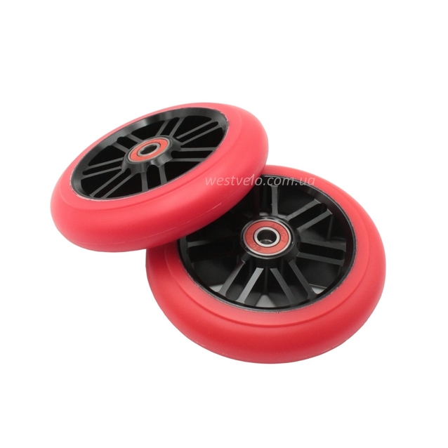 Колесо трюкового самоката "Skyper" (040) AL. Ø110мм, чорно-червоні фото westvelo.com