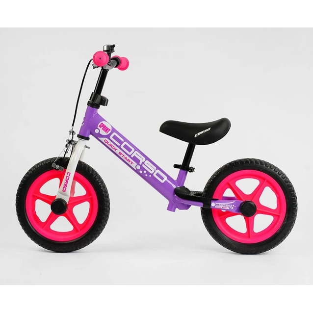 Велобіг 12 Corso, колеса - EVA (піна), сталева рама 19375 фіолетово-рожевий фото westvelo.com
