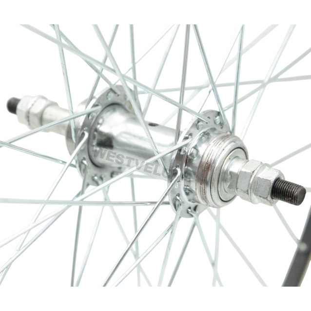 Колесо 24 зад, обід 2-ний чорний, втулка М на віночках, диск різьба фото westvelo.com