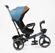 Дитячий велосипед 3-кол з батьківською ручкою, з даш, PU BestTrike «MARCO» 9155/307-05 синьо-коричневий, поворотне сидіння, складне кермо, кошик, телескопічна ручка, фара музична фото westvelo.com