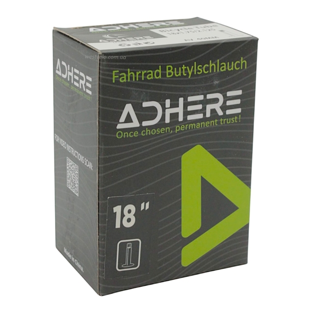 Камера 18 прямий ніпель AV 40mm ADHERE (1.75-2.125) фото westvelo.com