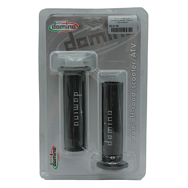 Мото гріпси DOMINO універсальні (тип5) чорно-сірі ITALY фото westvelo.com
