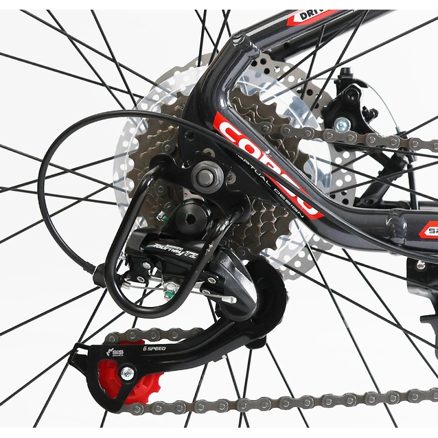 Велосипед 26 AL Corso «BLADE» BD-26188 алюміній 13", (к-т SHIMANO) чорно-червоний фото westvelo.com
