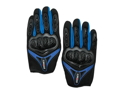 Мото рукавиці (L) "SUOMY" (SU‑10) чорно-сині (сенсорний палець)