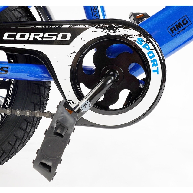 Дитячий велосипед 12 ST Corso «MAXIS» CL-12346 синій, ручне гальмо, дзвіночок, сидіння з ручкою, додаткові колеса фото westvelo.com