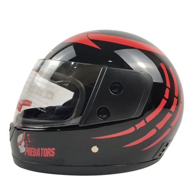 Мото шолом, закритий (L 59-60) BLD "PREDA TORS", чорно-червоний, глянцевий (825) фото westvelo.com