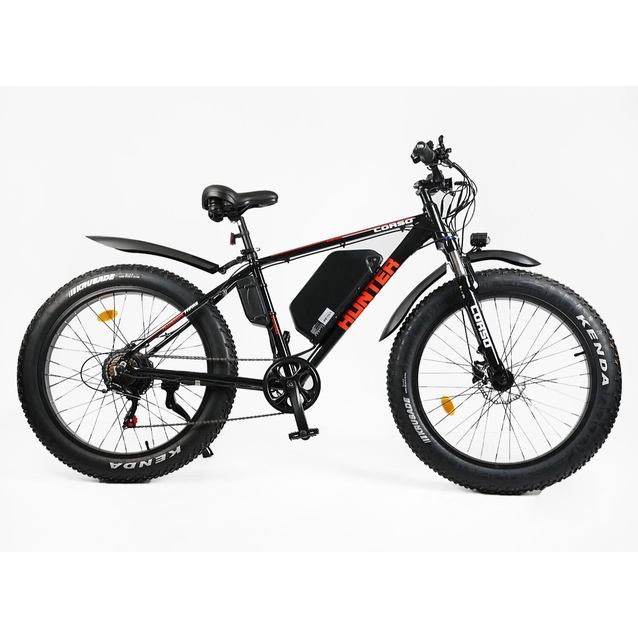 Електрофетбайк 26 AL Corso «HUNTER» HT-65108 алюміній 19", двигун 500W, акумулятор 48V15Ah літієвий, (к-т SHIMANO) чорно-червоний фото westvelo.com
