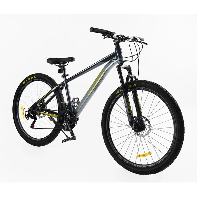 Велосипед 27.5 AL Corso «KORD» KD-06134 алюміній 15.5", (к-т SHIMANO) чорно-графітовий фото westvelo.com