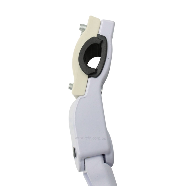 Підніжка регульована 24-29 на перо, тип 2, з червоним овалом, алюміній біла фото westvelo.com