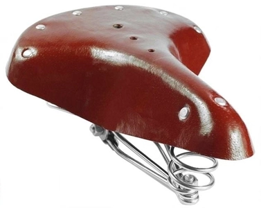 Сідло на пружинах "РЕТРО" шкіра червоне, з передньою пружиною