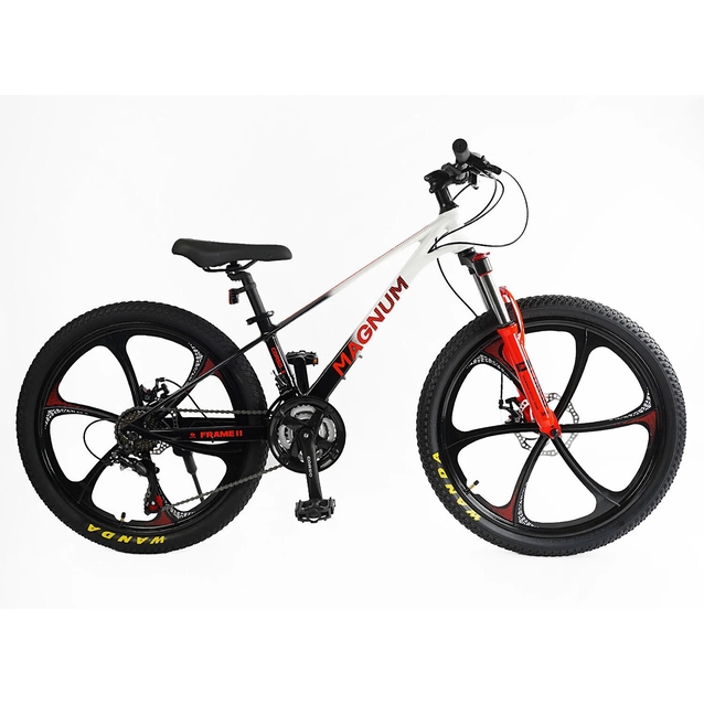 Велосипед 24 MG Corso «MAGNUM» MN-24255 магній 11", (к-т SHIMANO) біло-червоний фото westvelo.com
