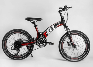 Велосипед 20 MG Corso «T-REX» 41777 магній 11", (к-т MicroShift) чорно-червоний