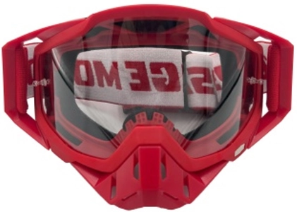 Мото окуляри Кросс-ендуро "MO-10" червоні з прозорими лінзами