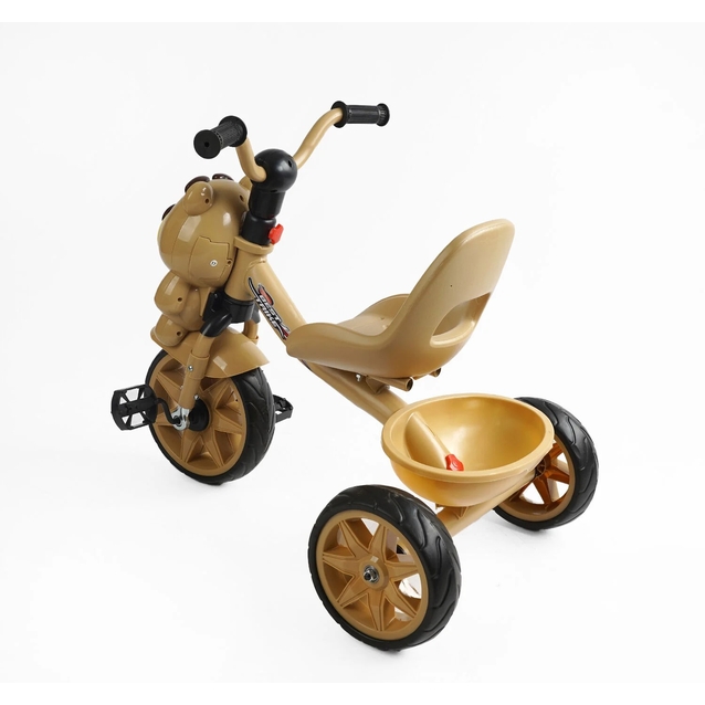 Дитячий велосипед 3-х колісний EVA (піна) Best Trike колеса 10-8, «Ведмедик» BS-30508 світло-коричневий, сталева рама, УКР.ОЗВУЧУВАННЯ, кошик фото westvelo.com