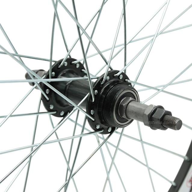 Колесо 20 зад, обід 2-ний чорний, втулка AL на промах, чорна фото westvelo.com